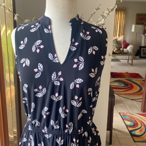 NWT Anne Klein Floral Sleeveless Dress - Black, pink,white. measurements below - Picture 2 of 12